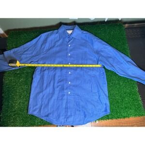 Cutter & Buck Mens Blue Textured Long Sleeve Button Down Shirt Size Medium